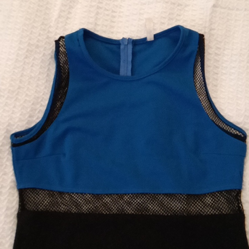 Blue and Black Sleeveless Dress - Picture 2 of 5